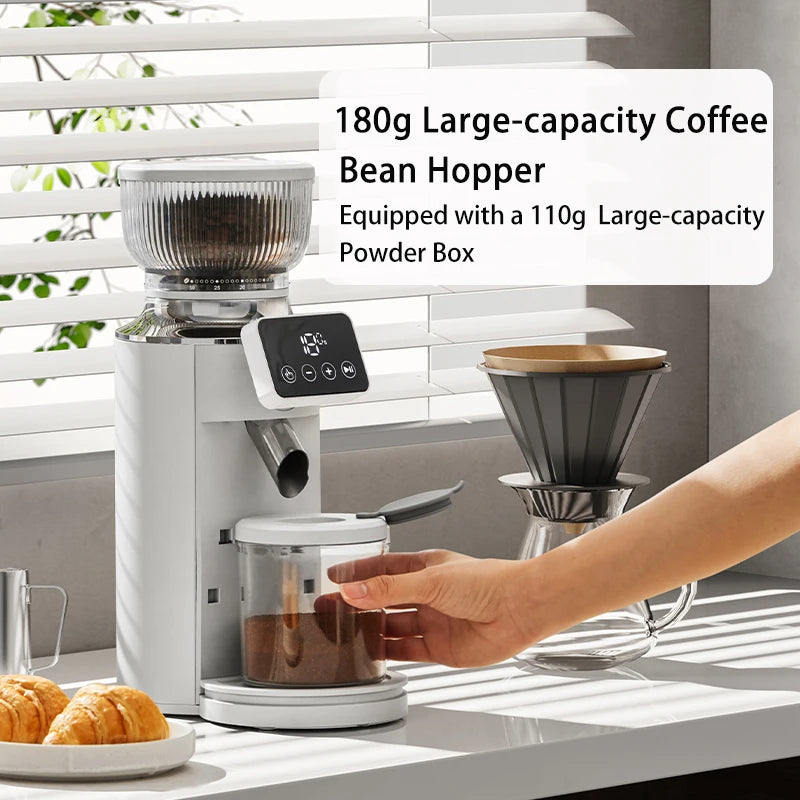 Salonnieres Precise Coffee Grinder Large Capacity Bean Hopper