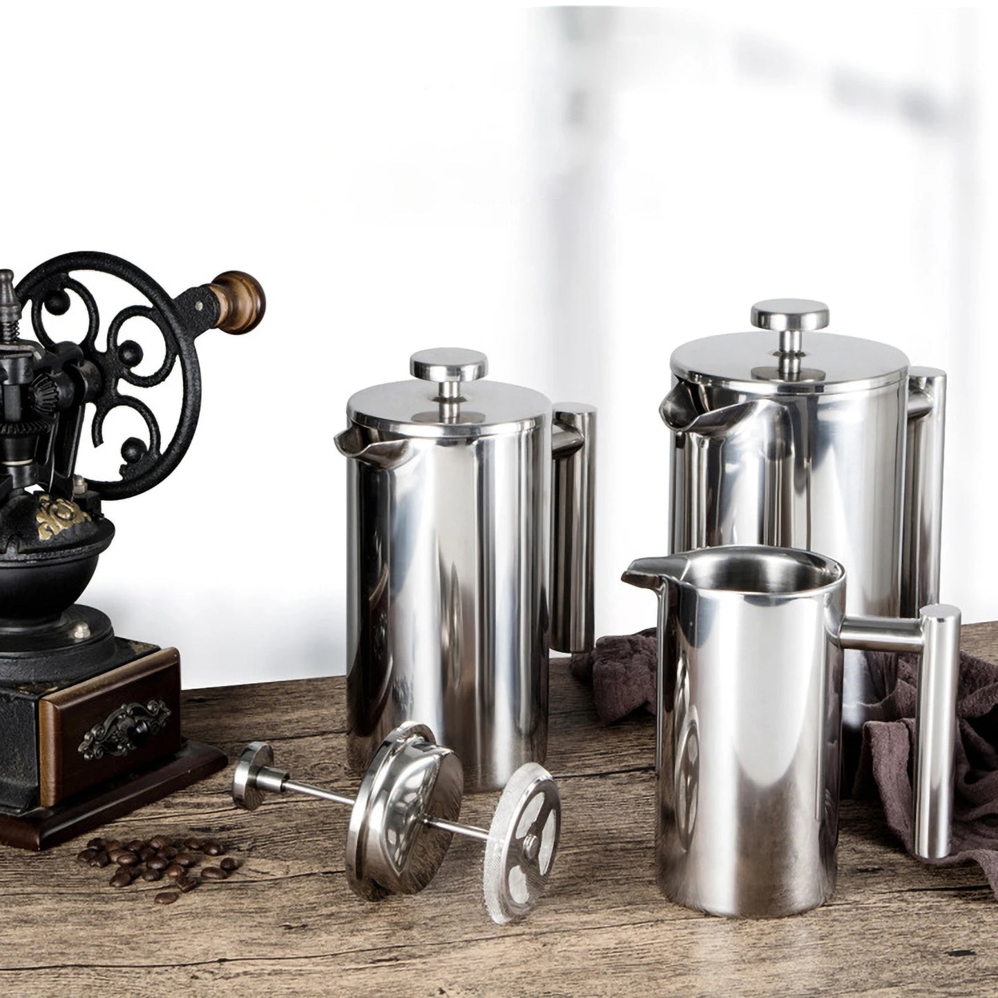 Salonnieres Stainless Steel French Both 300 and 800 mL On Flat Ground