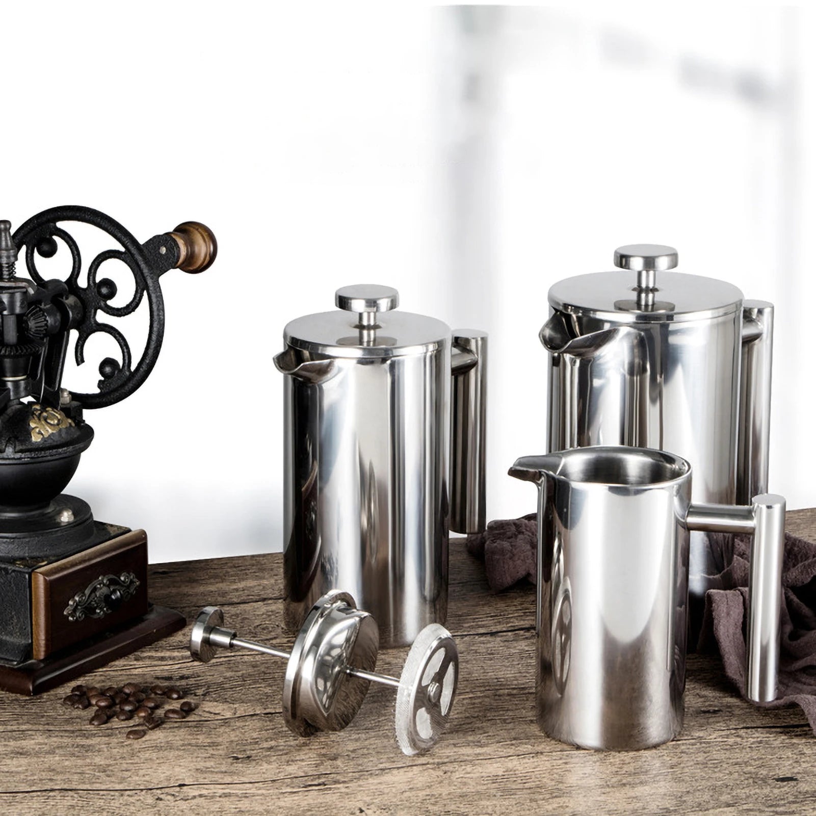 Salonnieres Stainless Steel French Both 300 and 800 mL On Flat Ground